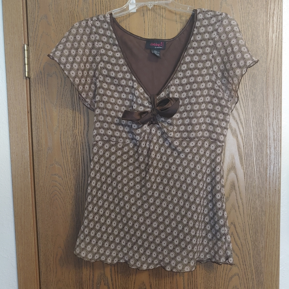 Brown patterned blouse